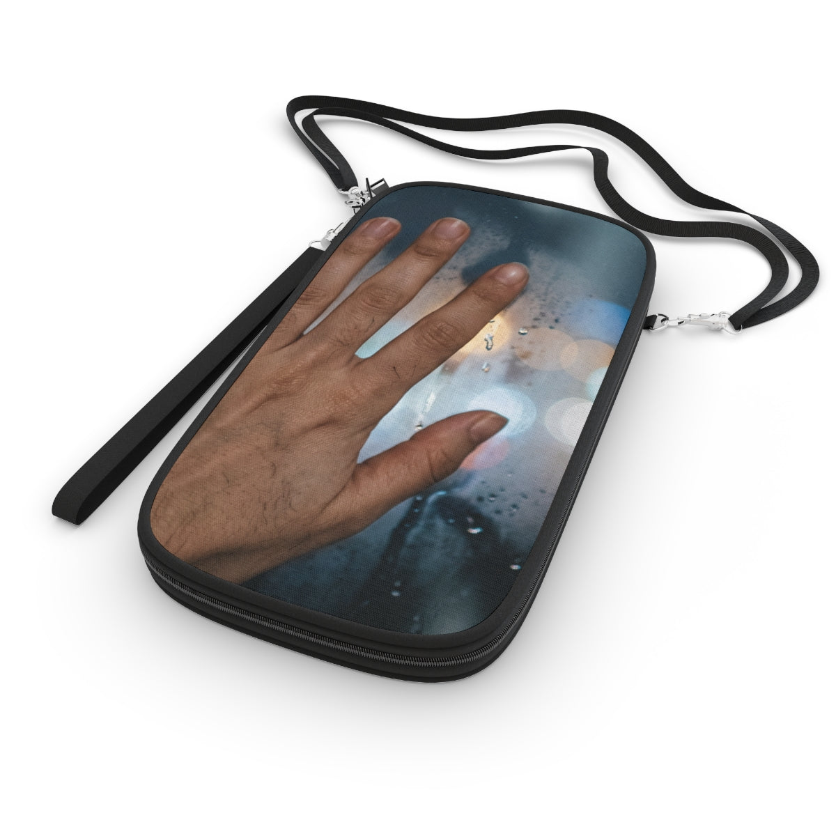Passport Wallet with Rainy Nocturnal City Window