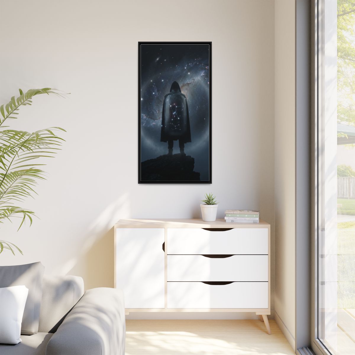 Matte Canvas, Framed - Cosmic Sentinel Orion Constellation...