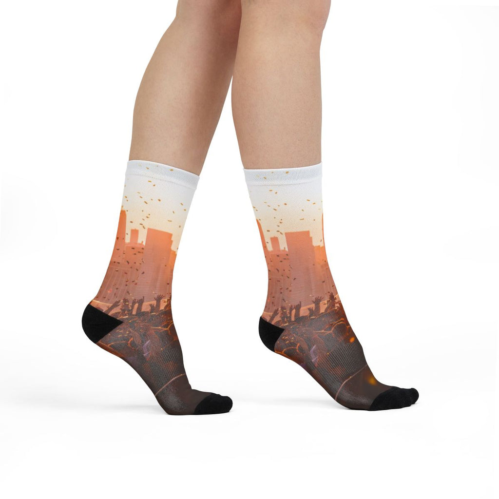 Sublimation Crew Socks - City Lights | Echovira Gallery
