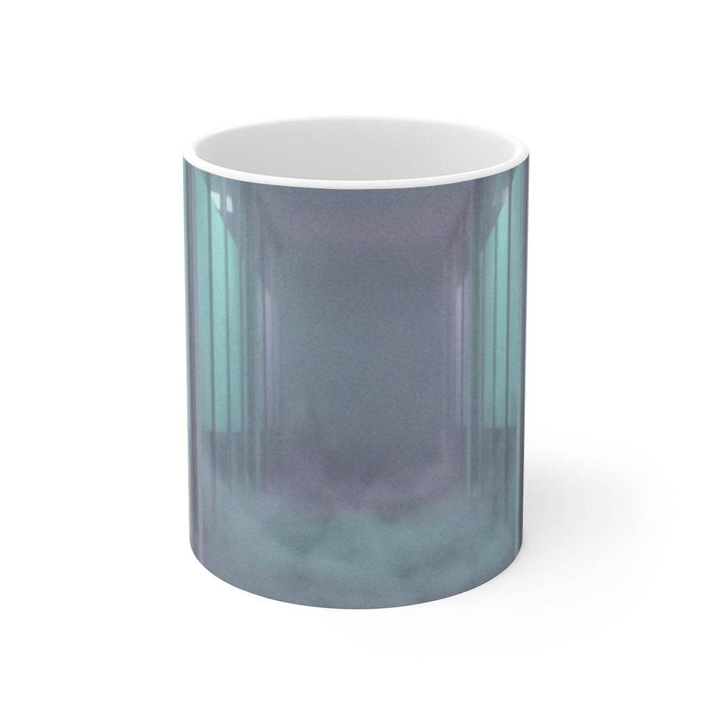 11oz White Mug - Dreamy Liminal Corridor Glow | Echovira...