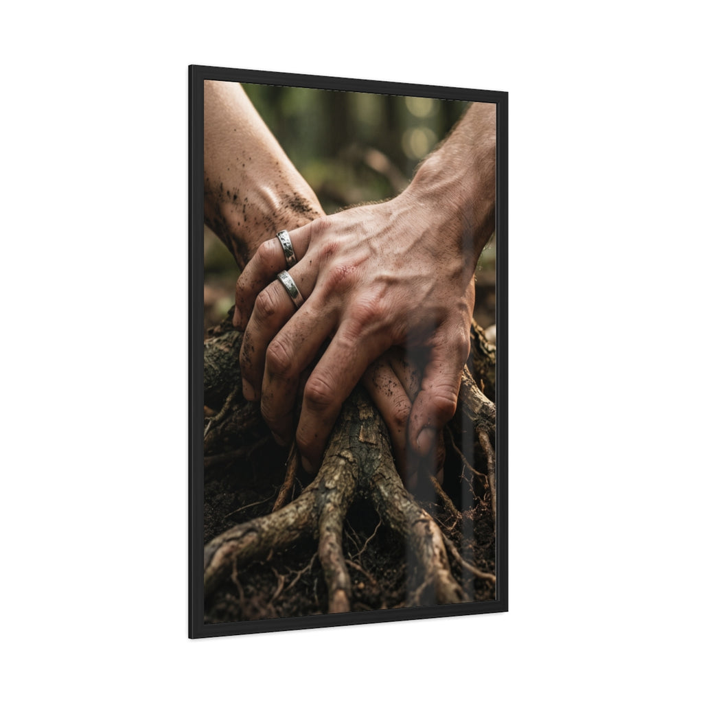 Portrait Framed Poster Forest Rooted Hands
