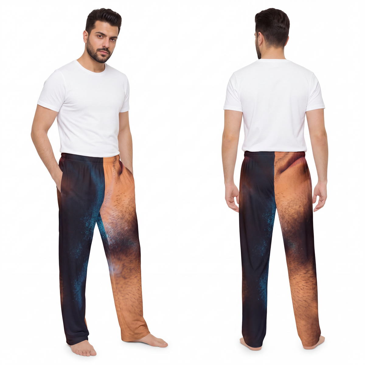 Men's Pajama Pants - Neon Horizon Portrait | Echovira...