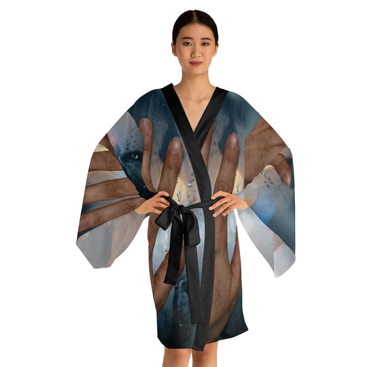 Rainy City Long Sleeve Kimono Robe