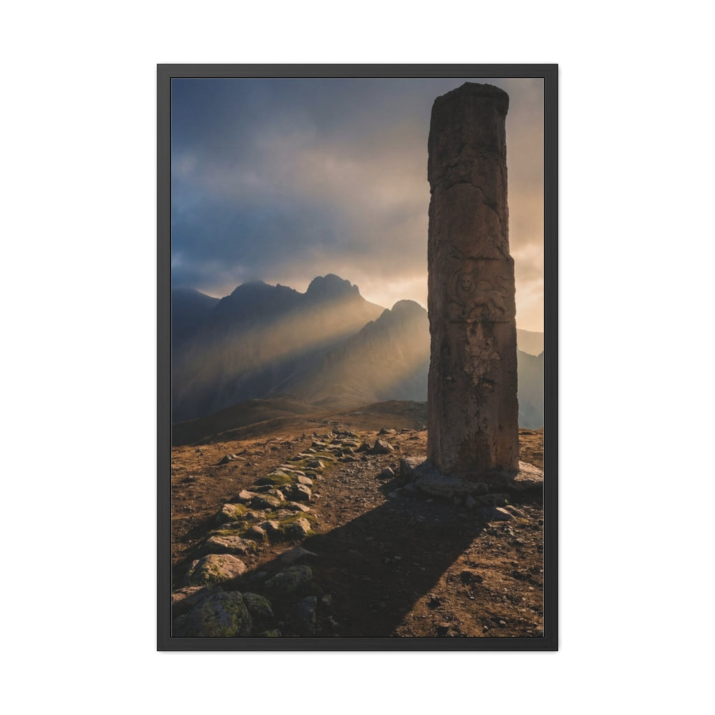 Framed Posters - Mystic Monolith Ancient Persian Mountain......