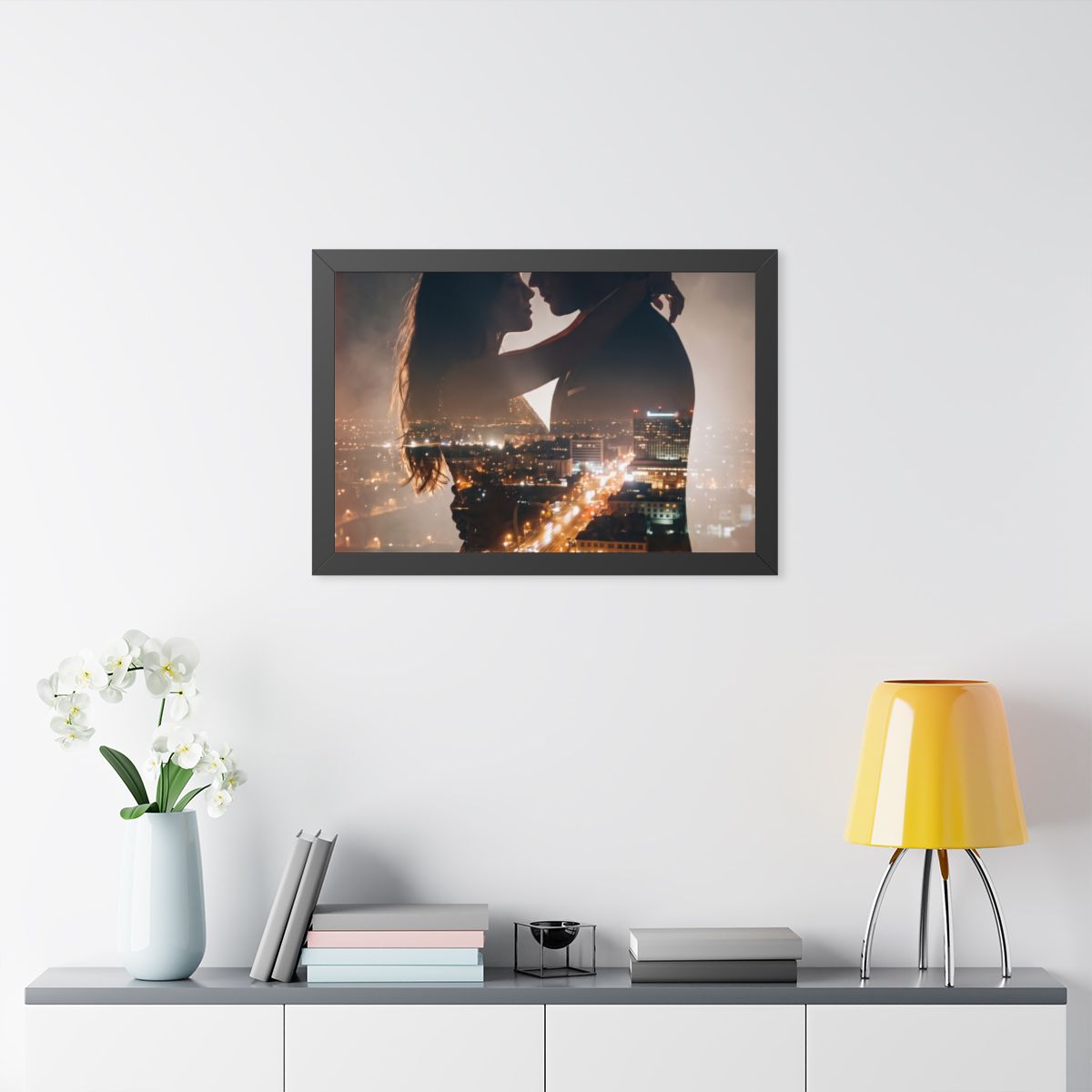 Framed Horizontal Poster - Metropolitan Night lights (14×11...