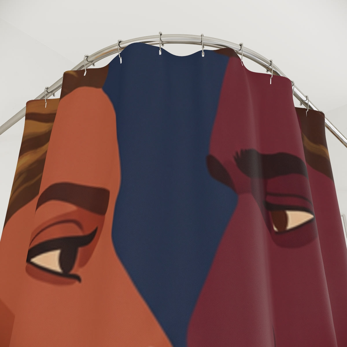 Shower Curtains - Celestial Lovers Profile Art - Cosmic... |...