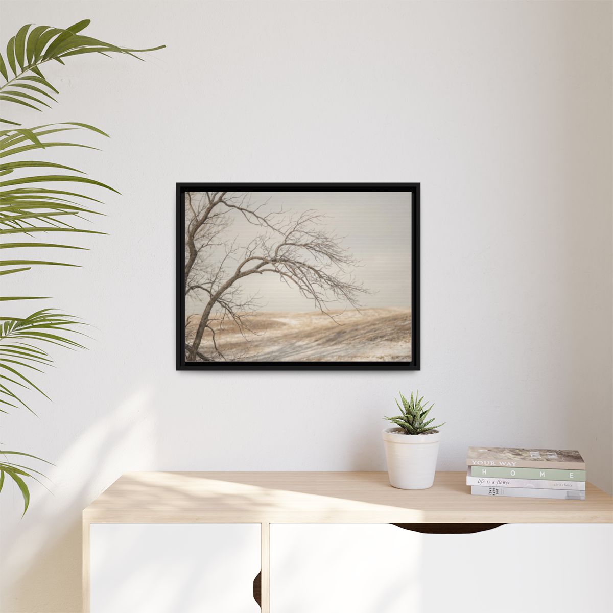 Matte Canvas, Framed - Winter Branch Solitude Landscape —......