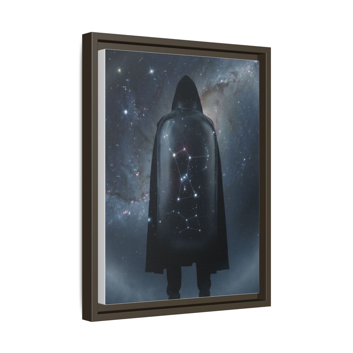 Framed Matte Canvas - Cosmic Sentinel — Espresso / 1.25" (8×10, 9×12, 11×14, 12×16, 10×20, 12×18, 16×20, 16×24, 18×24, 12×36, 20×24, 16×32, 20×30, 24×30, 24×32, 16×48, 24×36, 24×48, 30×40, 20×60, 32×48, 30×60 & 40×60)