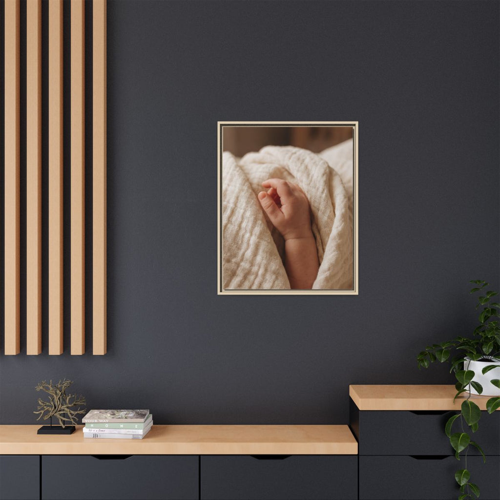 Framed Matte Canvas - Tender Newborn Hand (8×10, 9×12... |...