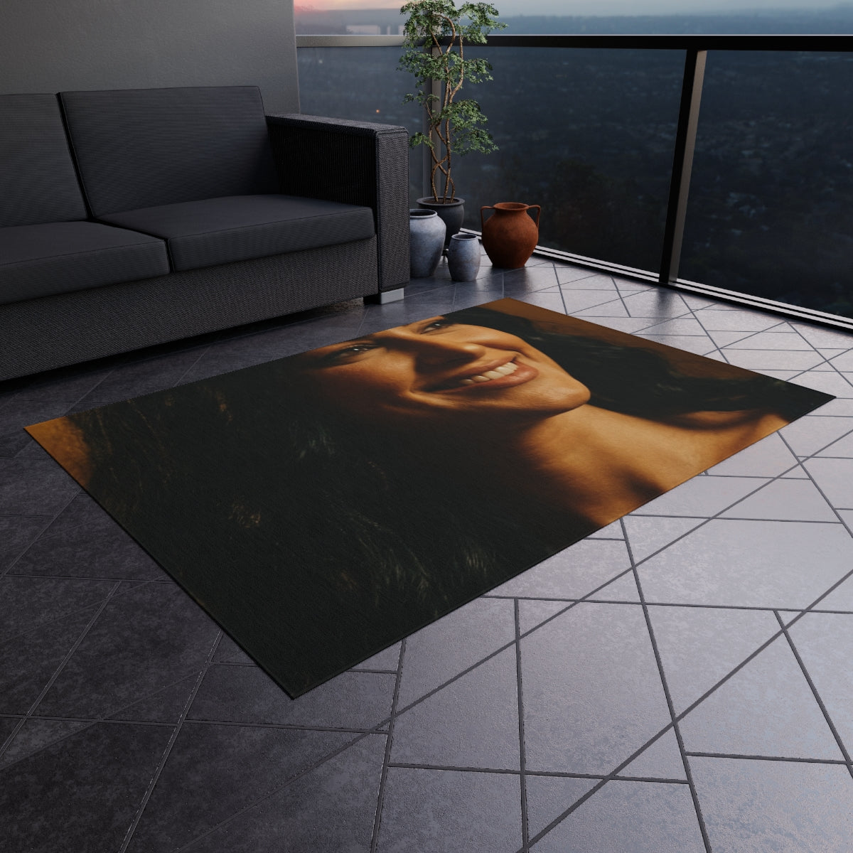 Outdoor Rug - Sunset Terrace Glow | Echovira Gallery