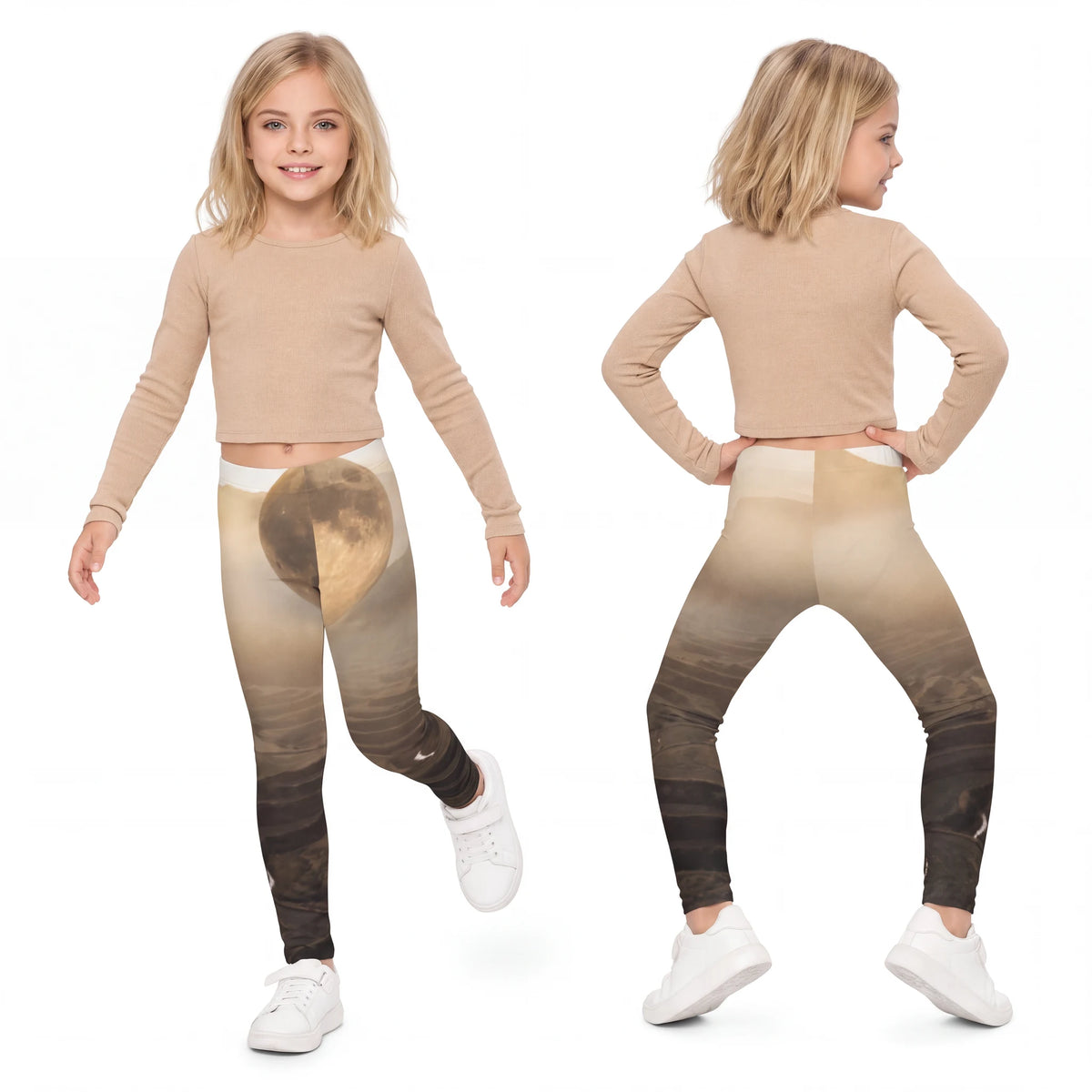 Celestial Valley Moon Kids Leggings