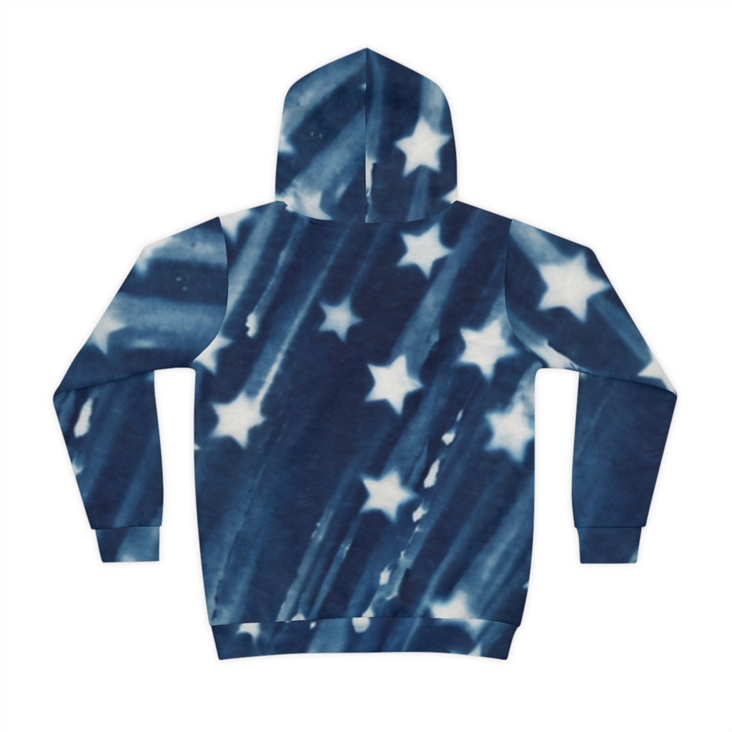 Children's Hoodie with Cyanotype Celestial Star Art