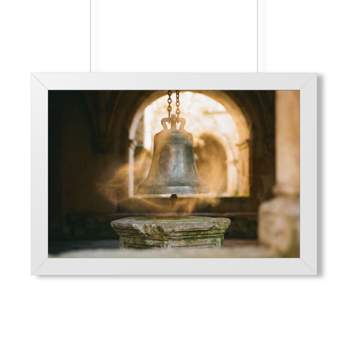 Framed Horizontal Poster - Cloister Bell — White (14×11... |...