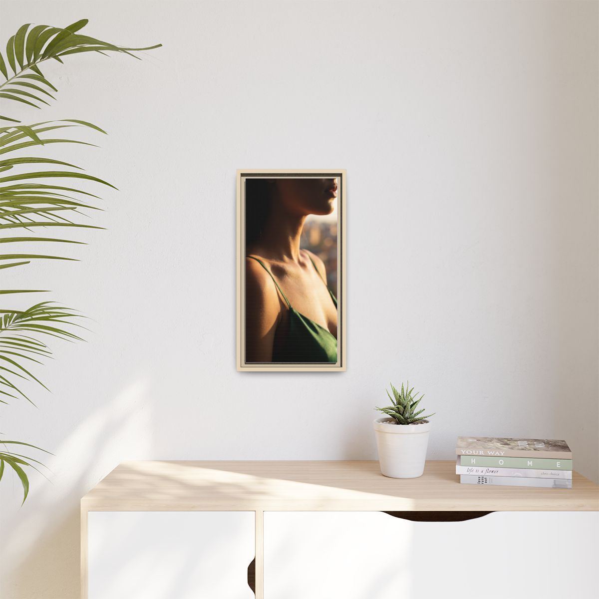Golden Hour Matte Canvas - Framed Sunset Wall Art — Natural...