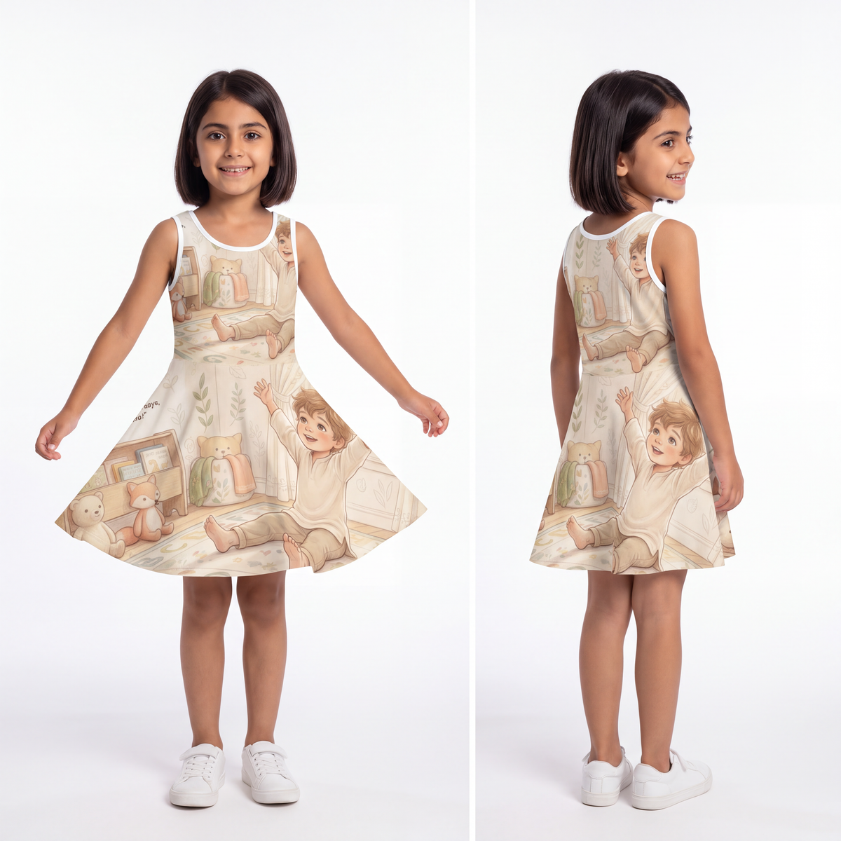 Girls' Sleeveless Sundress - Sunny Day | Echovira Gallery