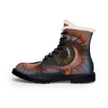 Women's Fur and Leather Boots - Tear