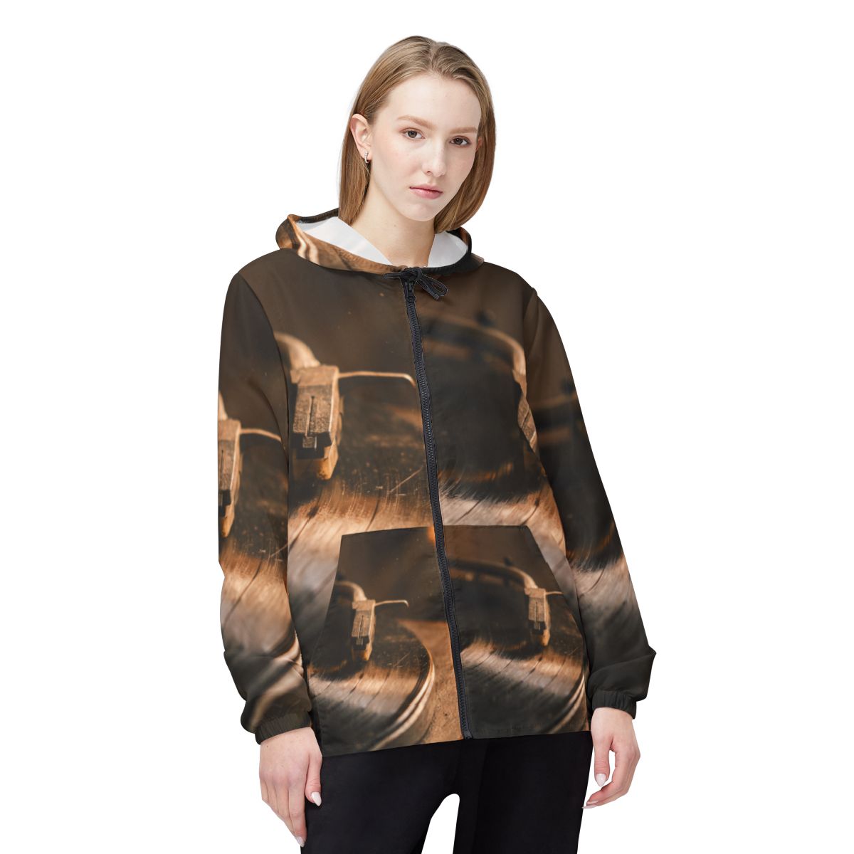 Vintage Turntable Vinyl Unisex Windbreaker Jacket