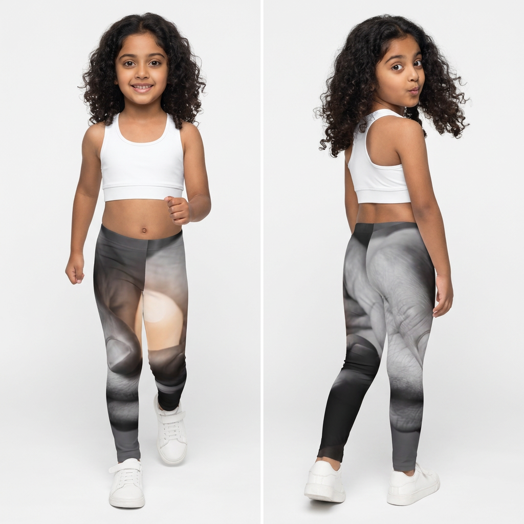 Leggings infantiles con arte de vela cálida