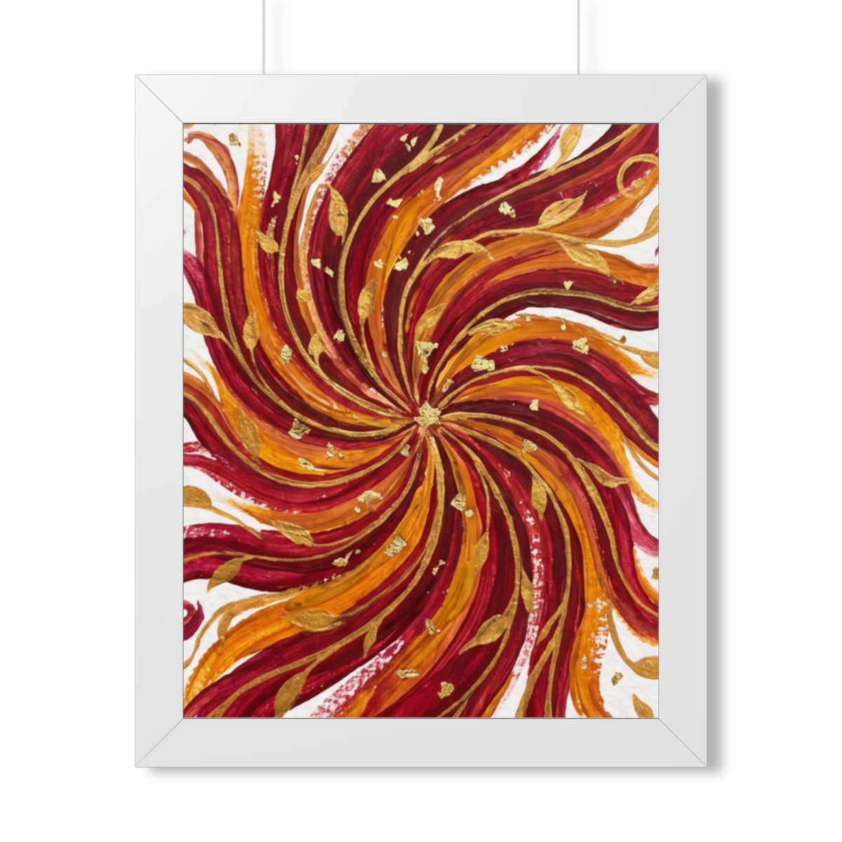 Framed Vertical Poster - Gilded Solstice Art — White (11×14...