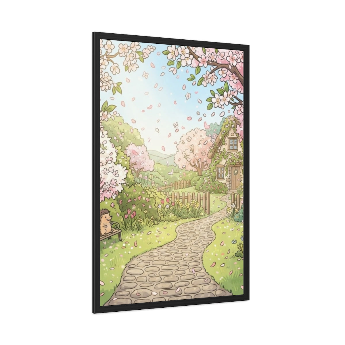 Framed Posters - Blossom Grove Cottagecore Art — Portrait......