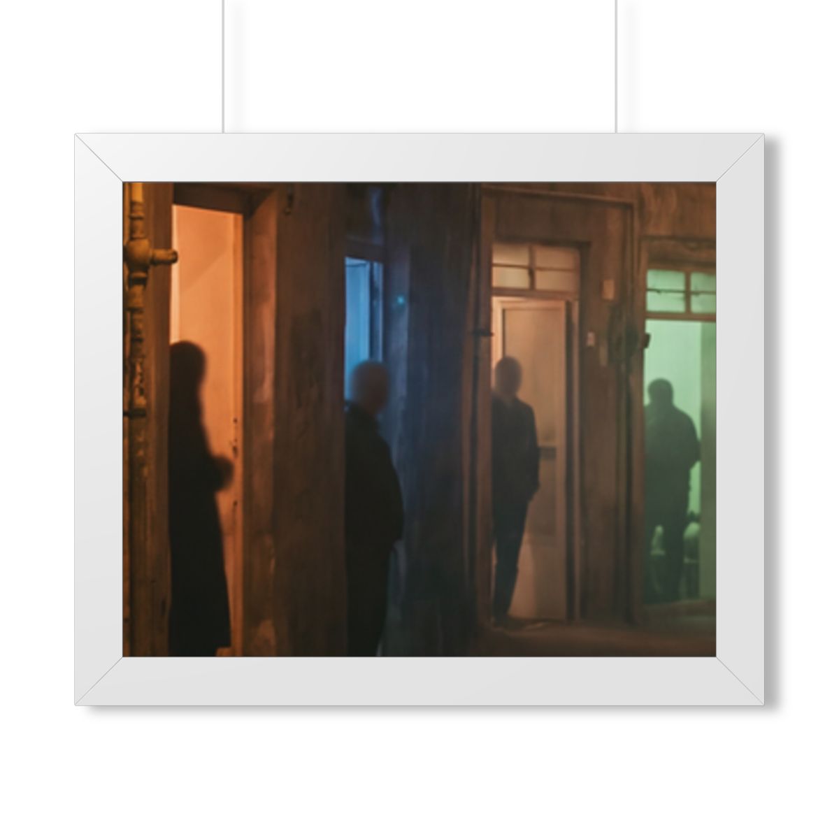 Framed Horizontal Poster - Shadowed Alleyway Mystery Art......