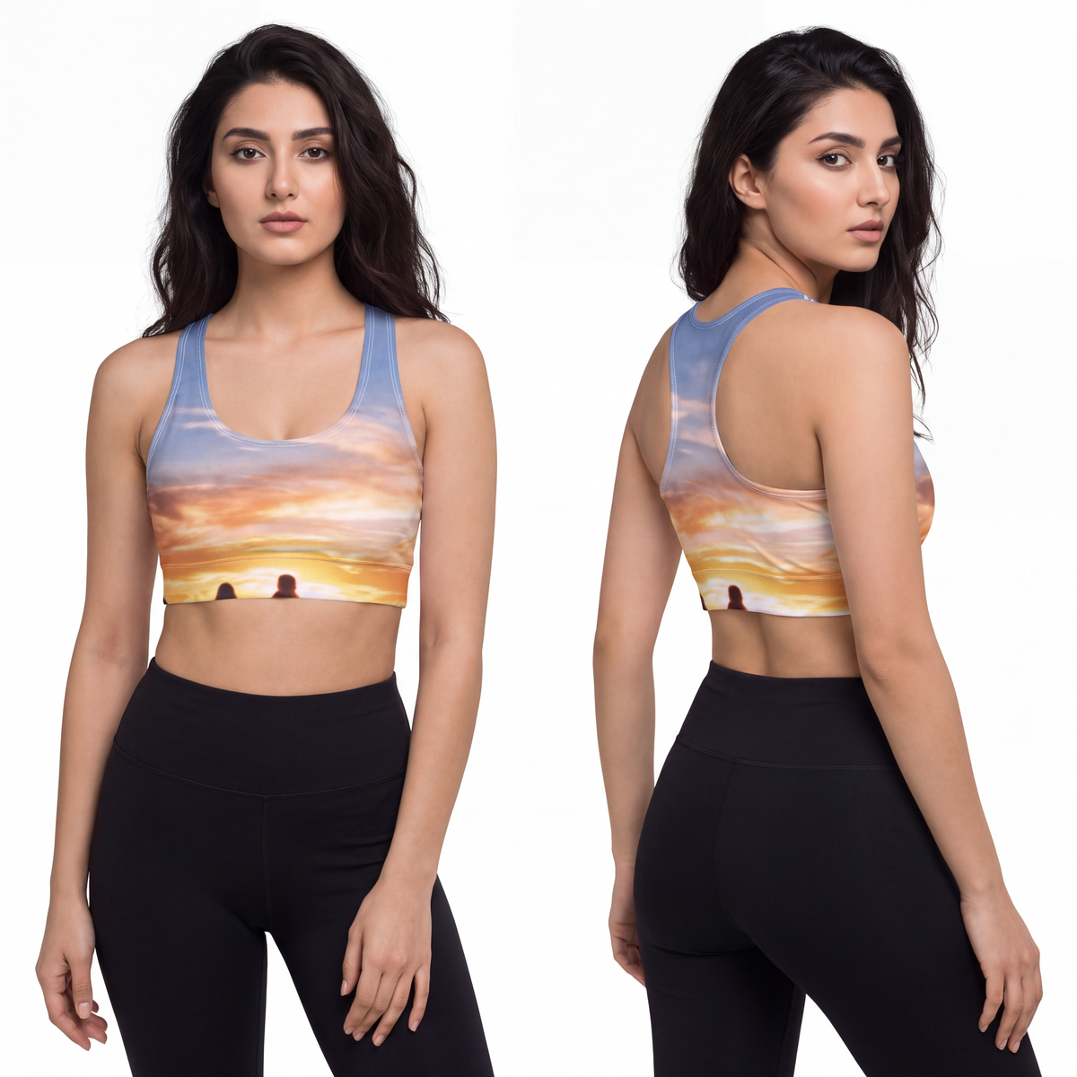 Sports Bra - Golden Hour Mountain Trail | Echovira Gallery
