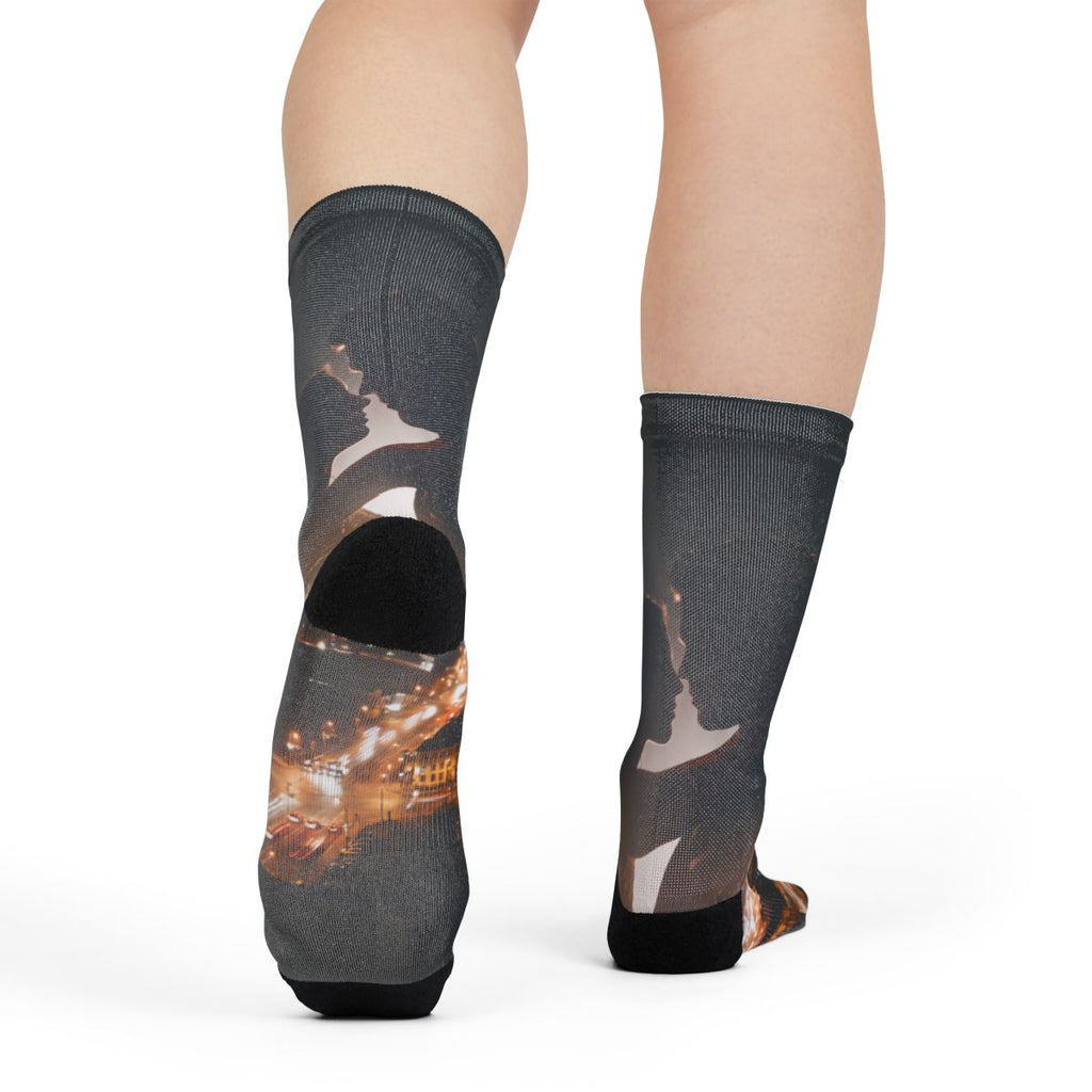 Sublimation Socks - City Twilight Lights | Echovira Gallery