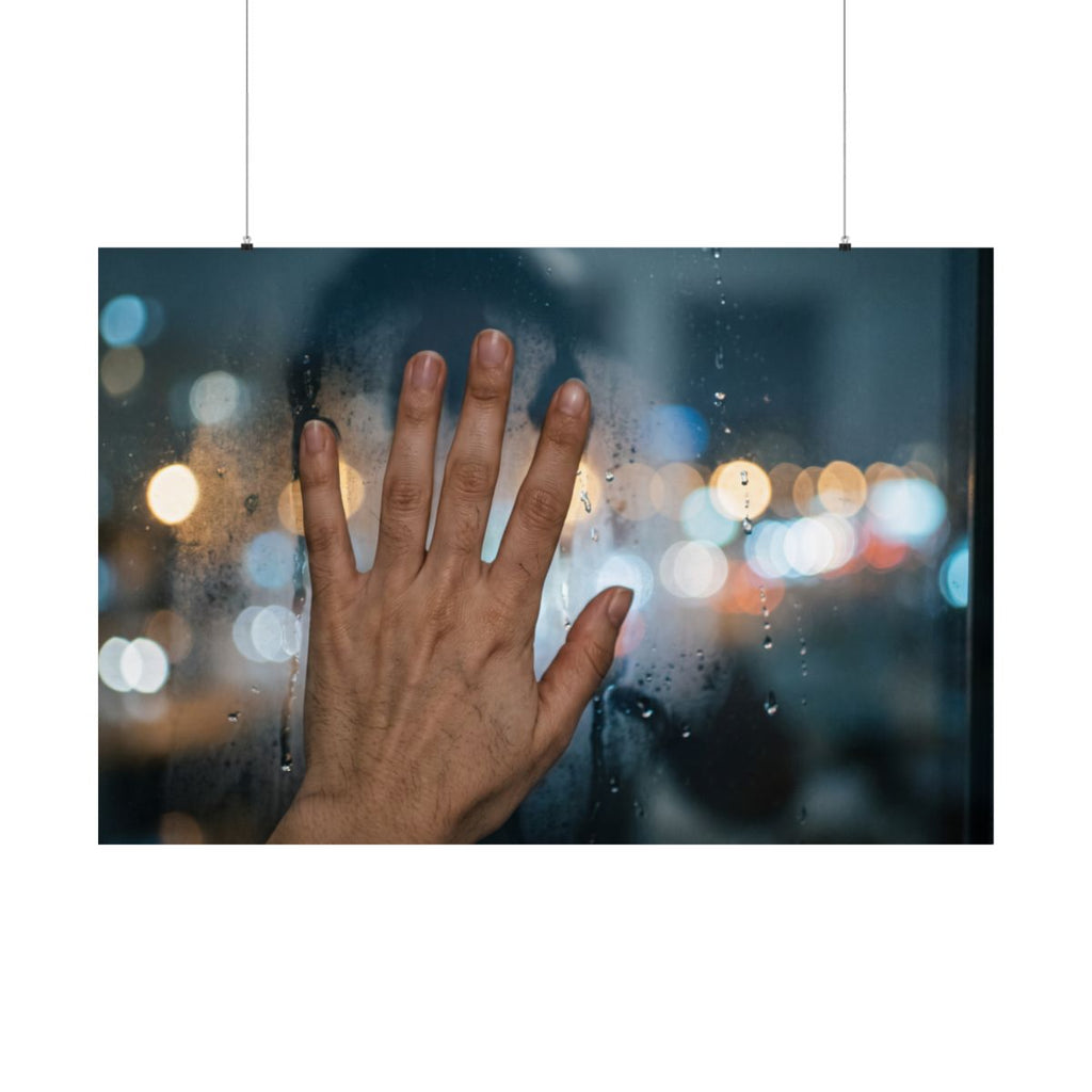 Rainy City Window Art Matte Horizontal Poster