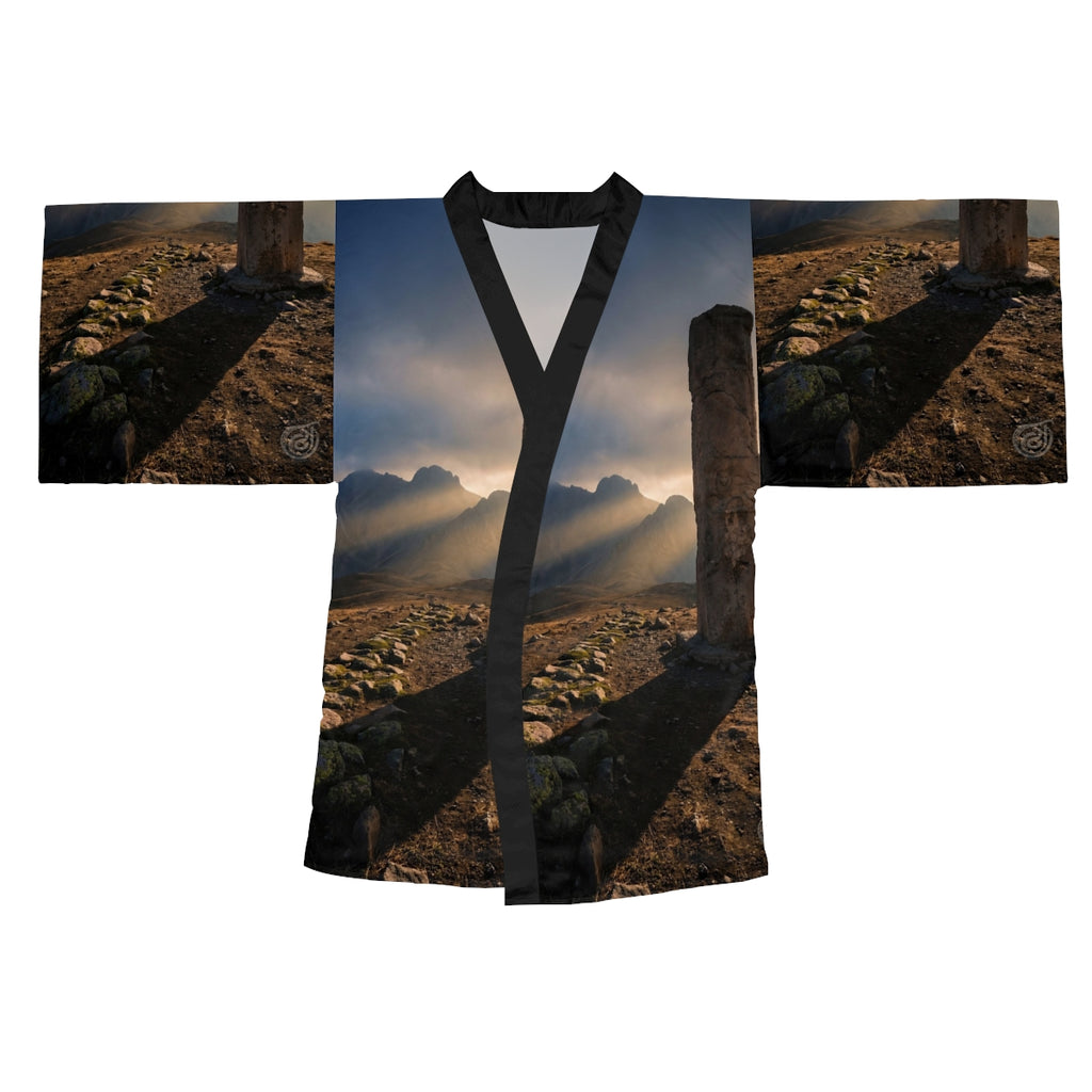 Long Sleeve Kimono Robe - Mystic Monolith Ancient Persian......