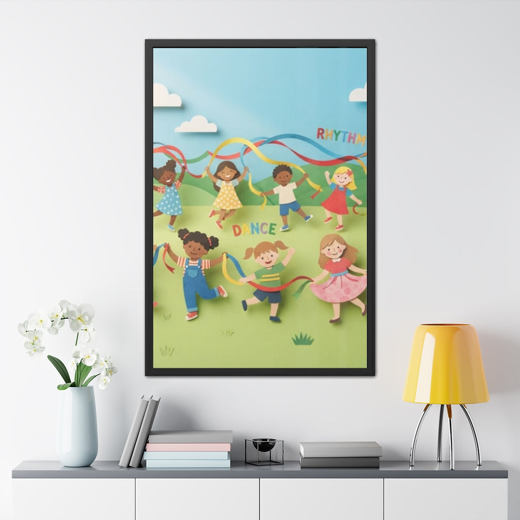 Framed Poster - Joyful Meadow Ribbon Dance — Portrait (8×12...