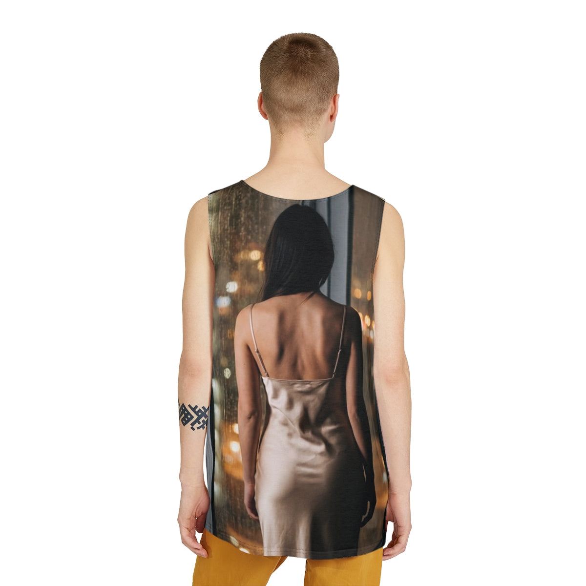 Men's Tank - City Lights Rainscape Silk Silhouette Art |...