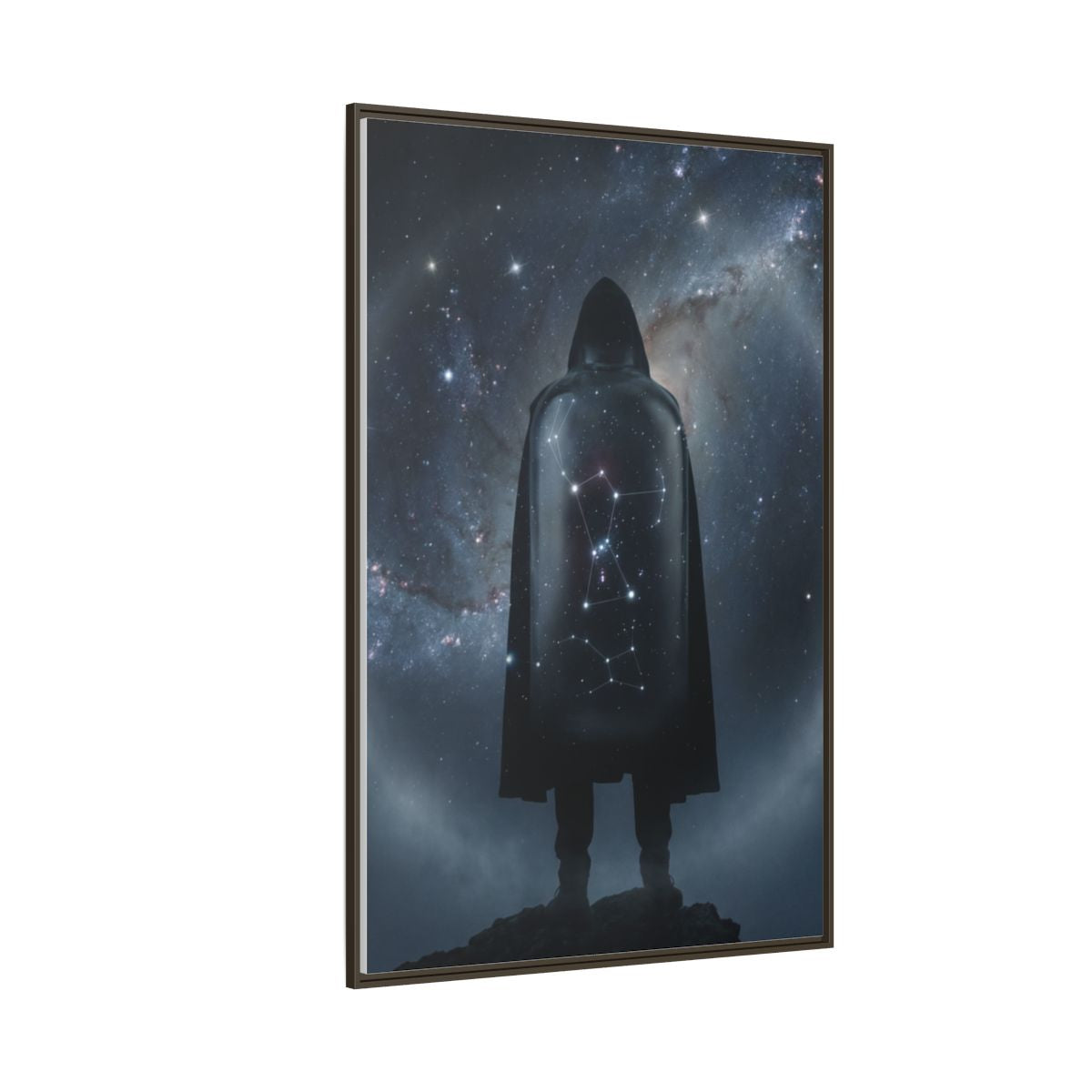Matte Canvas, Framed - Cosmic Sentinel Orion Constellation Art — Espresso / 1.25" (8×10, 9×12, 11×14, 12×16, 10×20, 12×18, 16×20, 16×24, 18×24, 12×36, 20×24, 16×32, 20×30, 24×30, 24×32, 16×48, 24×36, 24×48, 30×40, 20×60, 32×48, 30×60 & 40×60)
