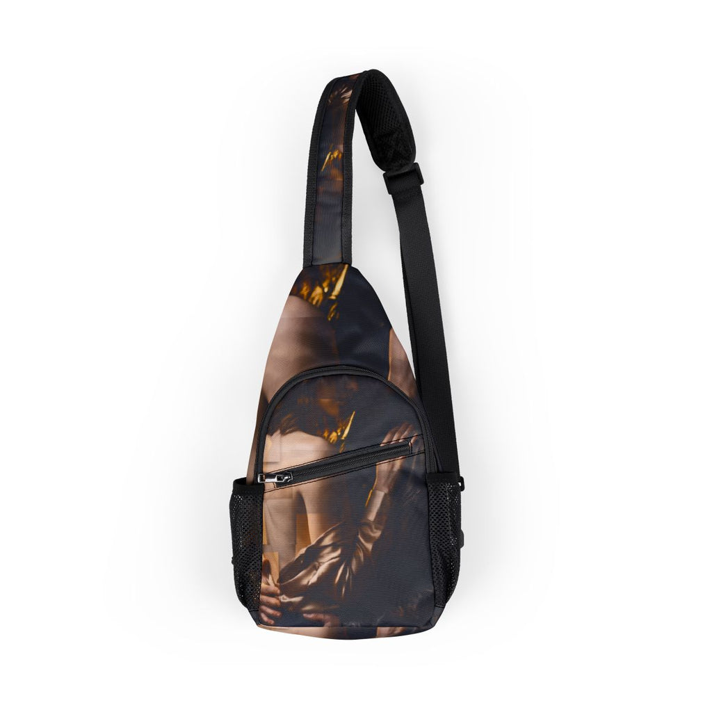 Chest Bag - Intimate Romance in Gold and Black Cinematic Art...