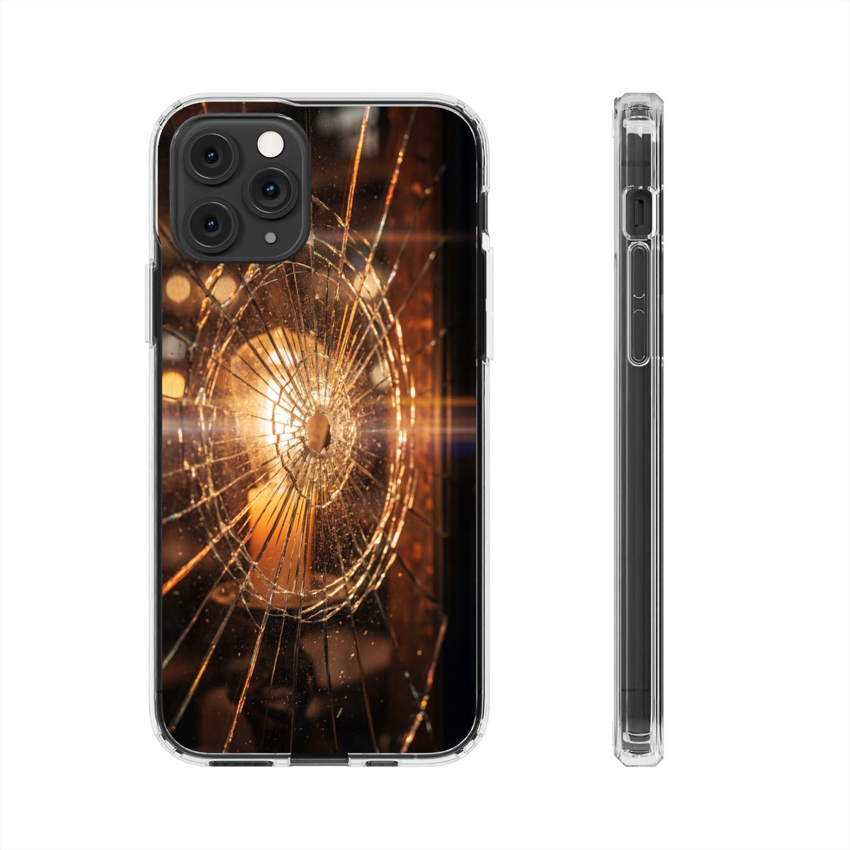 Clear Impact-Resistant Case - Fractured Glow
