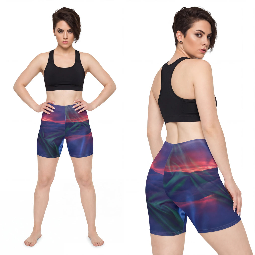 Women's Biker Shorts - Silk Horizon | Echovira Gallery