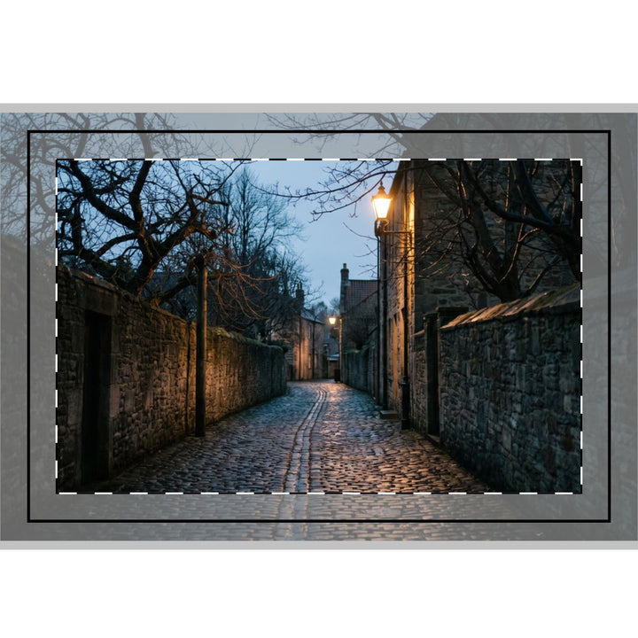 Hand Flag - Cobblestone Twilight Moody Alley Art (1 & 5 pcs)