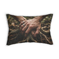 Forest Roots Lumbar Pillow with Earthy Art