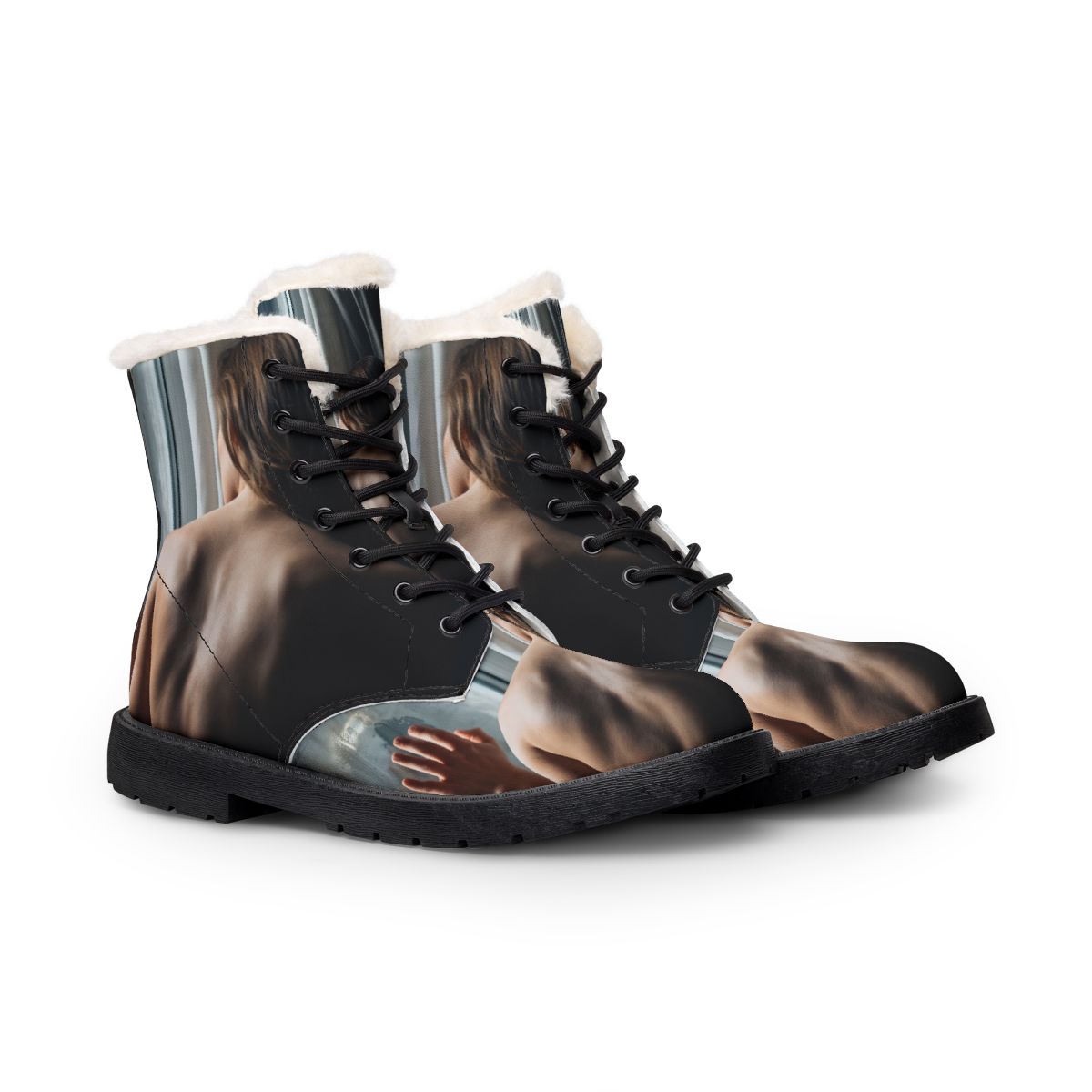 Men's Fur and Leather Boots - Twilight Solitude | Echovira...