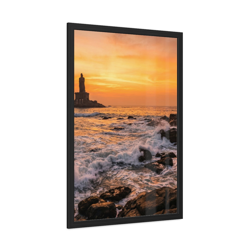 Framed Posters - Coastal Golden Glow — Portrait