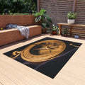 Vintage Brass Sundial Compass Outdoor Rug