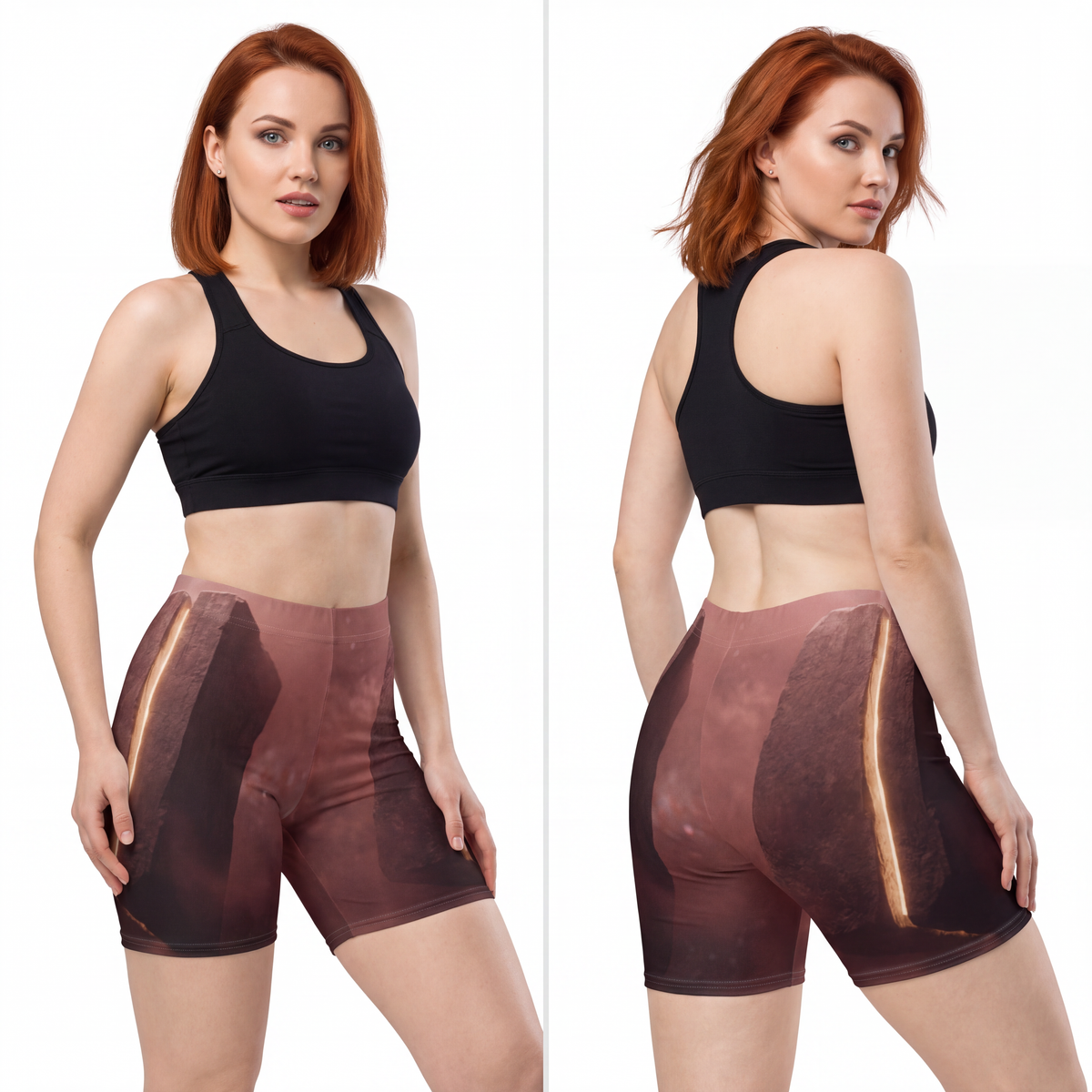 Women's Biker Shorts - Cosmic Monolith | Echovira Gallery
