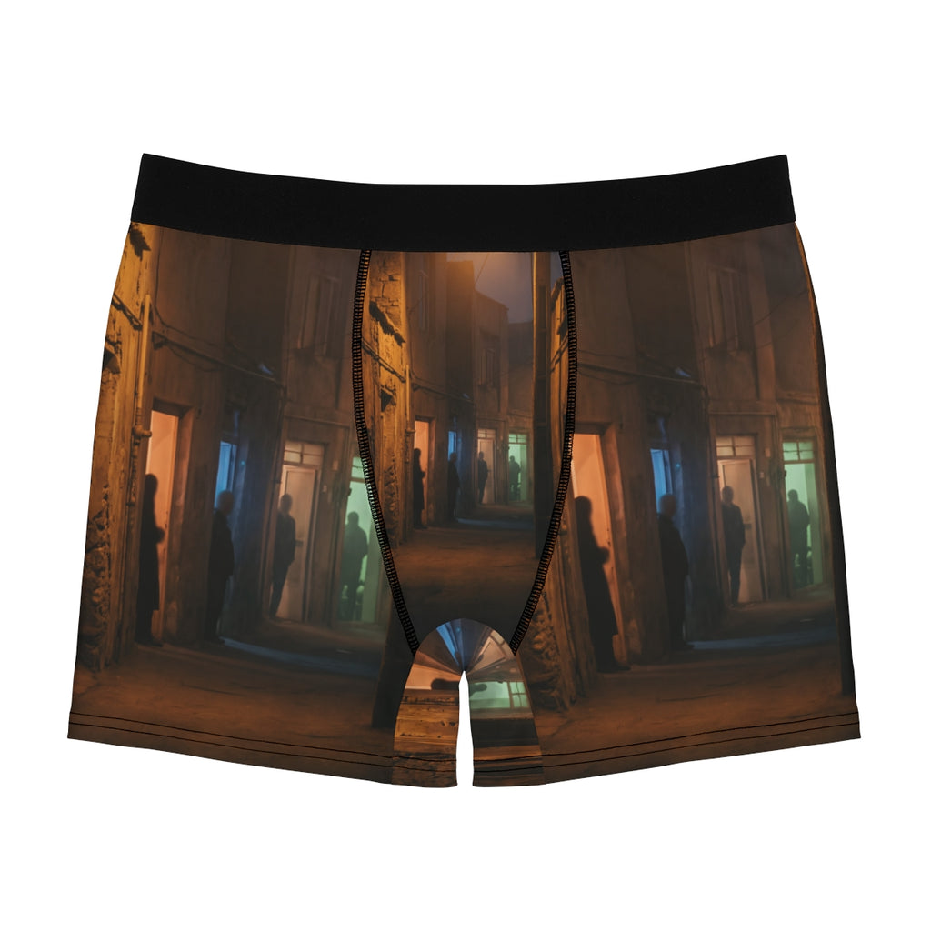 Men's Boxer Briefs - Shadowed Alleyway Mystery Art Print |...
