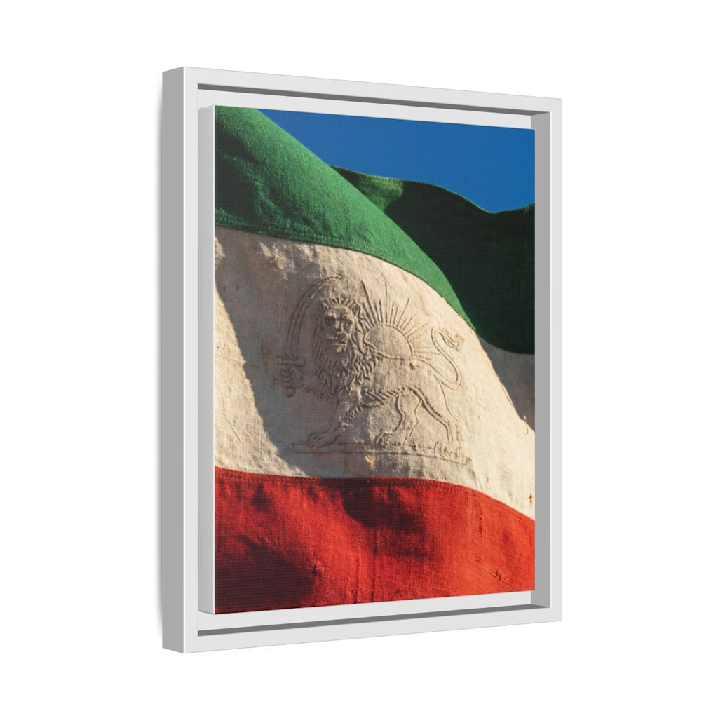 Framed Canvas Art - Distressed Flag — White / 1.25"