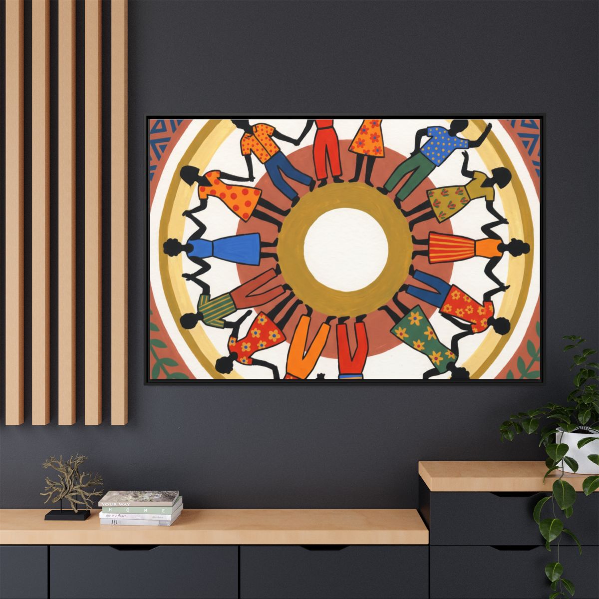 Matte Canvas, Framed - Unity Mandala Folk Art (10×8, 12×9......