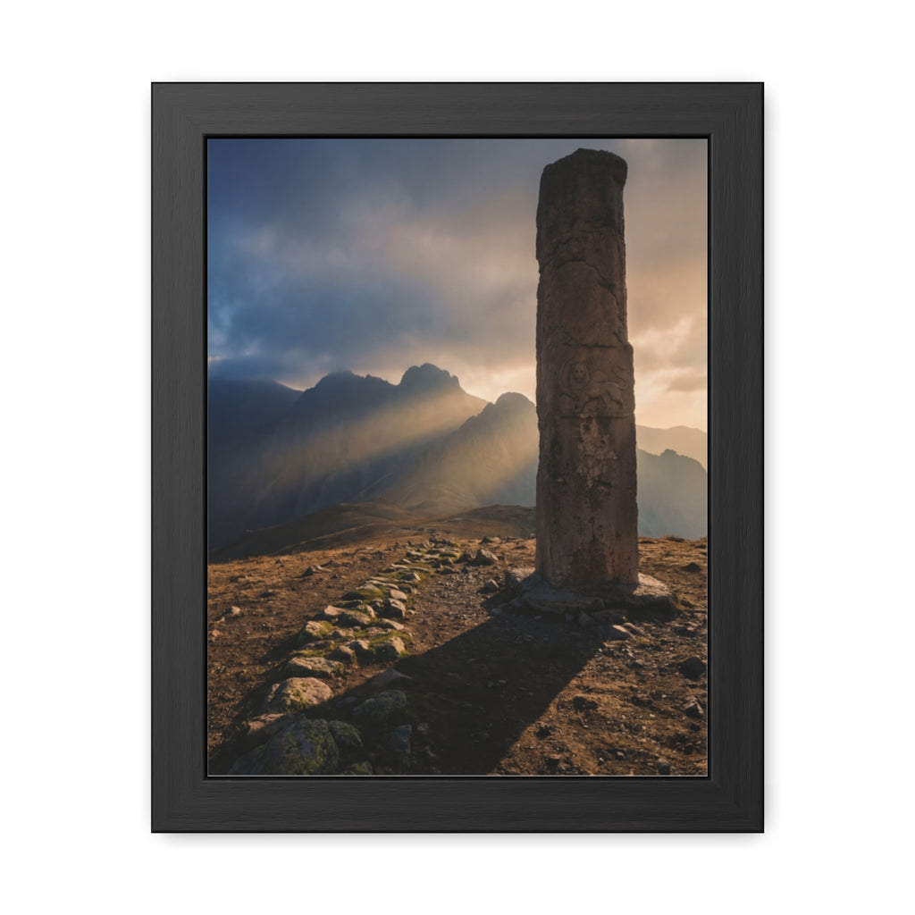 Framed Poster - Ancient Lion & Sun — Portrait