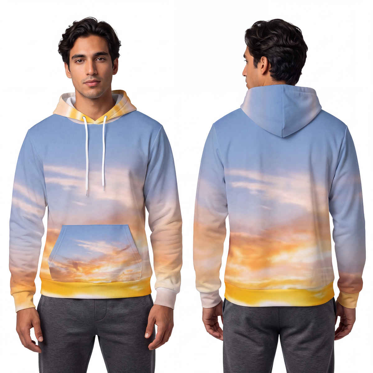 Men's Fashion Hoodie - Golden Mountain Ridge | Echovira...