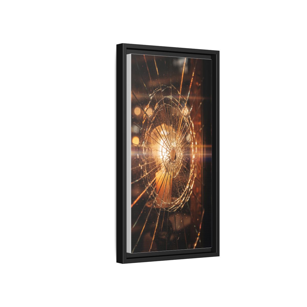 Framed Matte Canvas - Shattered Glass — Black / 1.25"