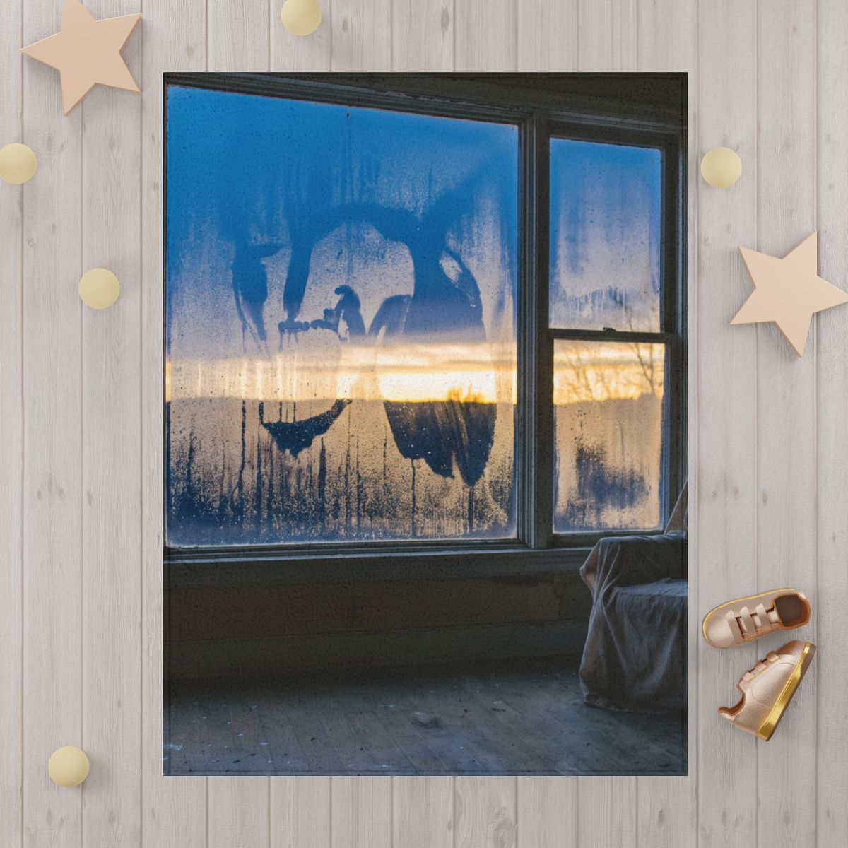 Window Reflection Sunset Toddler Blanket