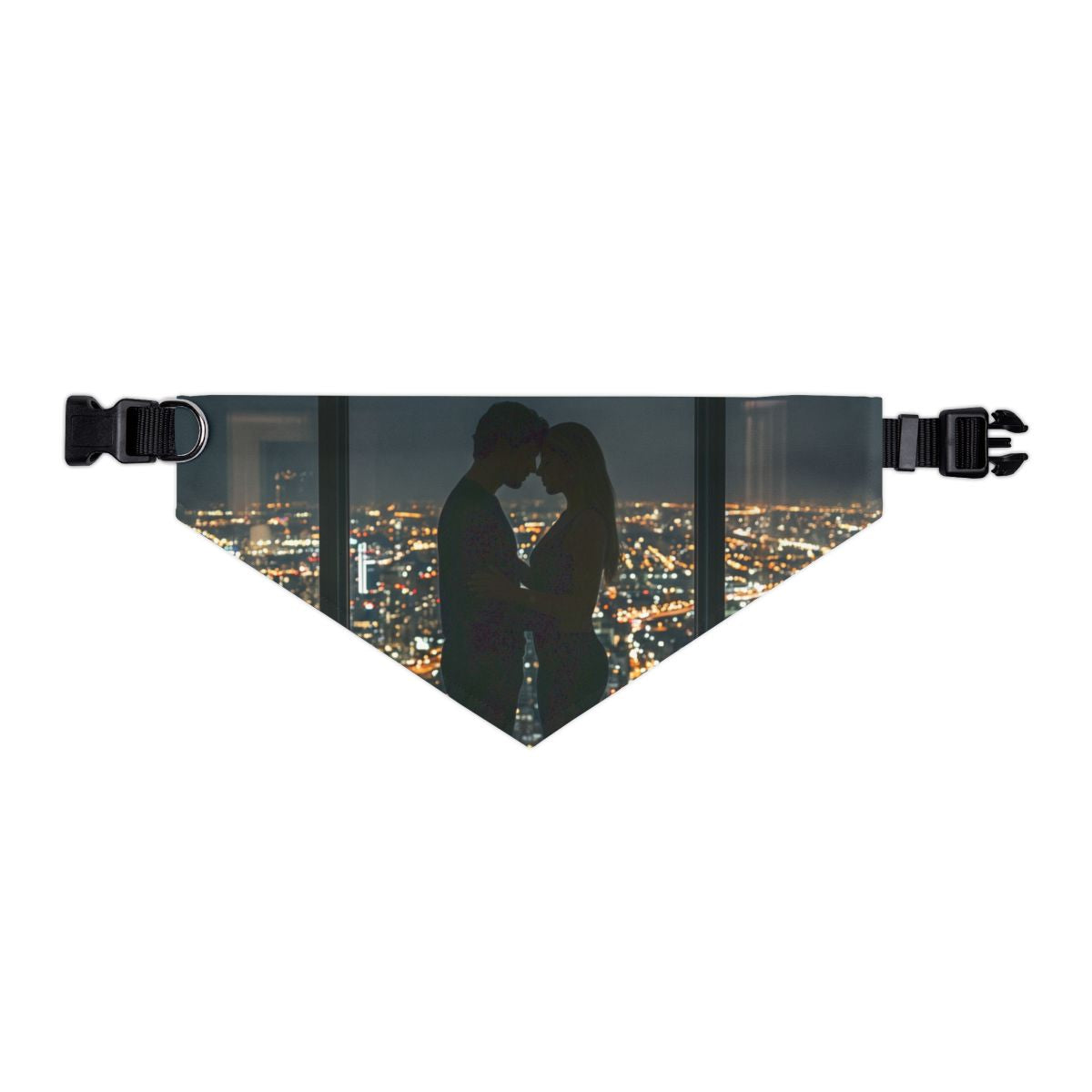 Pet Bandana Collar - City Lights Embrace Skyline Wall Art |...