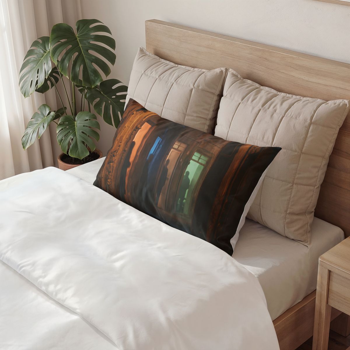 Cotton Pillow Sham - Shadowed Alleyway Mystery Art Print |...